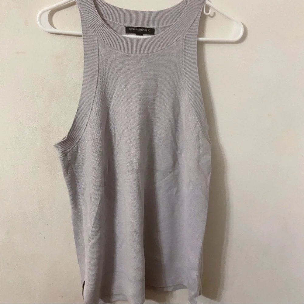 Banana Republic Gray Women's Cotton Rayon Tank Top Large. - Picture 2 of 6